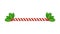 Candy Cane Line Border Divider For Christmas Design. xmas twisted peppermint cane with holly berry vector illustration
