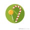 Candy cane and lollipop flat design long shadow color vector icon