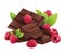candy chocolate dessert with raspberry