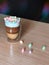 Candy coffee  rainbow marshmallows