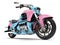 Candy colored powerful chopper bike - epic shot