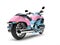 Candy colored powerful chopper bike - tail view