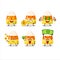 Candy corn cartoon character with cute emoticon bring money