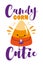 Candy corn cutie - Halloween vecor illustration.