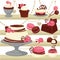 Candy and dessert cake or ice cream cookie vector patisserie menu design