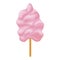 Candy floss icon, delicious pink stick treat