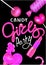 Candy girl party poster with pink sweets and lettering from lipstick.