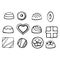 Candy. Hand drawn sweets doodle elements set. Vector illustration on a white background