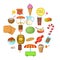 Candy icons set, cartoon style