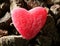 Candy jelly read heart over stones