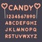 Candy lollipop alphabet letters and numbers