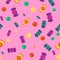 Candy and lollipop seamless pattern