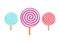 Candy lollypop tasty set icon delicious vector illustration design