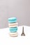 Candy macaroons white and color aquamarine at home