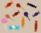 Candy Multiple Objects Vector Signs Symbols Illustration