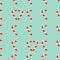 Candy pattern of striped caramels on a turquoise background.