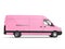 Candy pink modern delivery van - side view