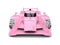 Candy pink modern super race car - front view closeup shot