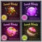 Candy planets. Sweet world design. Cafeteria menu page.