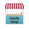 Candy shop. Chocolate text. Vector