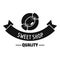 Candy shop quality logo, simple black style