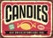 Candy shop retro tin sign