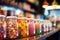 Candy store display showcasing a multicolored array of tempting dragee and jelly candies