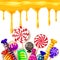 Candy Sweet Shop colourfull template set of different colors of candy, candy, sweets, candy, jelly beans with caramel