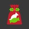 Candy sweets in bag xmas theme icon