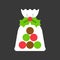 Candy sweets in bag xmas theme icon