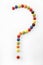 Candy sweets question mark isolated over white