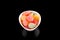 Candy, White Bowl of Sweet Sour Candy, Top View, centered