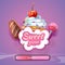 Candy world game vector background with title name