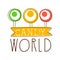 Candy world logo. Sweet bakery emblem. Colorful hand drawn label