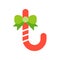 Candycane vector, Christmas related flat style icon