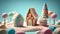 Candyland houses made from marshmallow and sweets