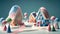 Candyland houses made from marshmallow and sweets