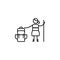 Cane, hiker icon. Element of people in travel line icon. Thin line icon for website design and development, app development. Premi