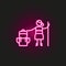 Cane, hiker neon style icon. Simple thin line, outline vector of travel icons for ui and ux, website or mobile application