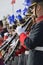 CANELONES  URUGUAY - MAY 18  2019: Military musicians playing clarinets  208 anniversary of Batalla de Las Piedras.