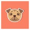 Canine Head of Boxer Dog Cartoon Icon Close-up