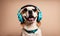 Canine tunes: Dog rocking headphones