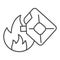 Canister and fire thin line icon. Arson setting flame outline style pictogram on white background. Canister for