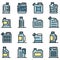 Canister icons set vector flat