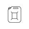 Canister line icon. Jerry can symbol. Fuel, gasoline or oil canister linear sign.
