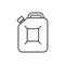 Canister line icon. Jerry can symbol. Fuel, gasoline or oil canister linear sign.