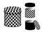 Canisters, Checkerboard design cans and lids