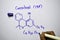 Cannabinol CBN molecule written on the white board. Structural chemical formula. Education concept