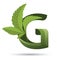 Cannabis green leaf logo letter G