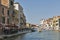 Cannaregio Canal and Three Arches bridge in Venice, Italy.